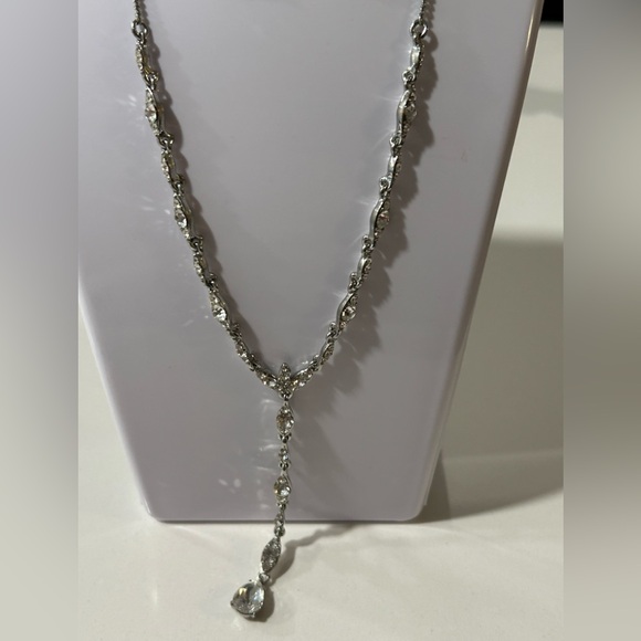 Givenchy Silver Tone Clear Crystal Necklace Earrings and Bracelet Set - Picture 5 of 7